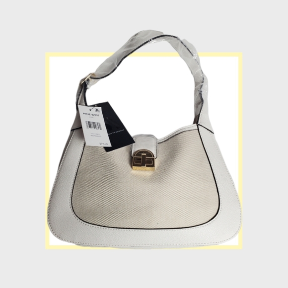 Nine West Ione Hobo White Shoulder Bag Purse - Picture 6 of 10